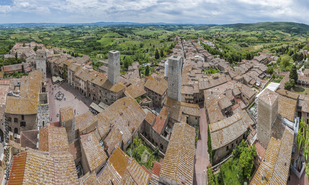 San Gimignano general view in Tuscany, Italy