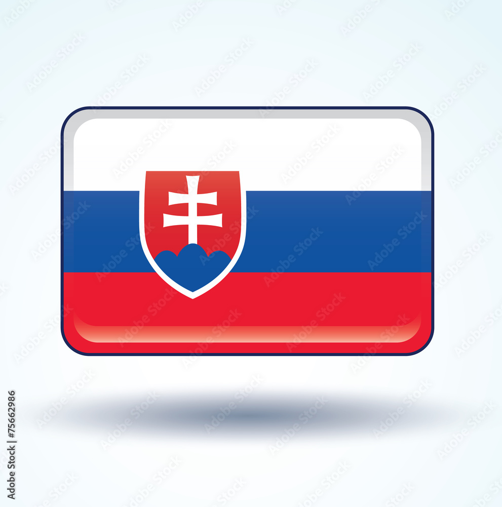 Fototapeta premium Flag of Slovakia, vector illustration