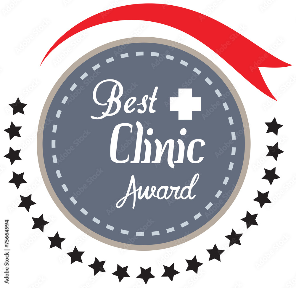 Vector promo label of best of year 2015 award for health care cl
