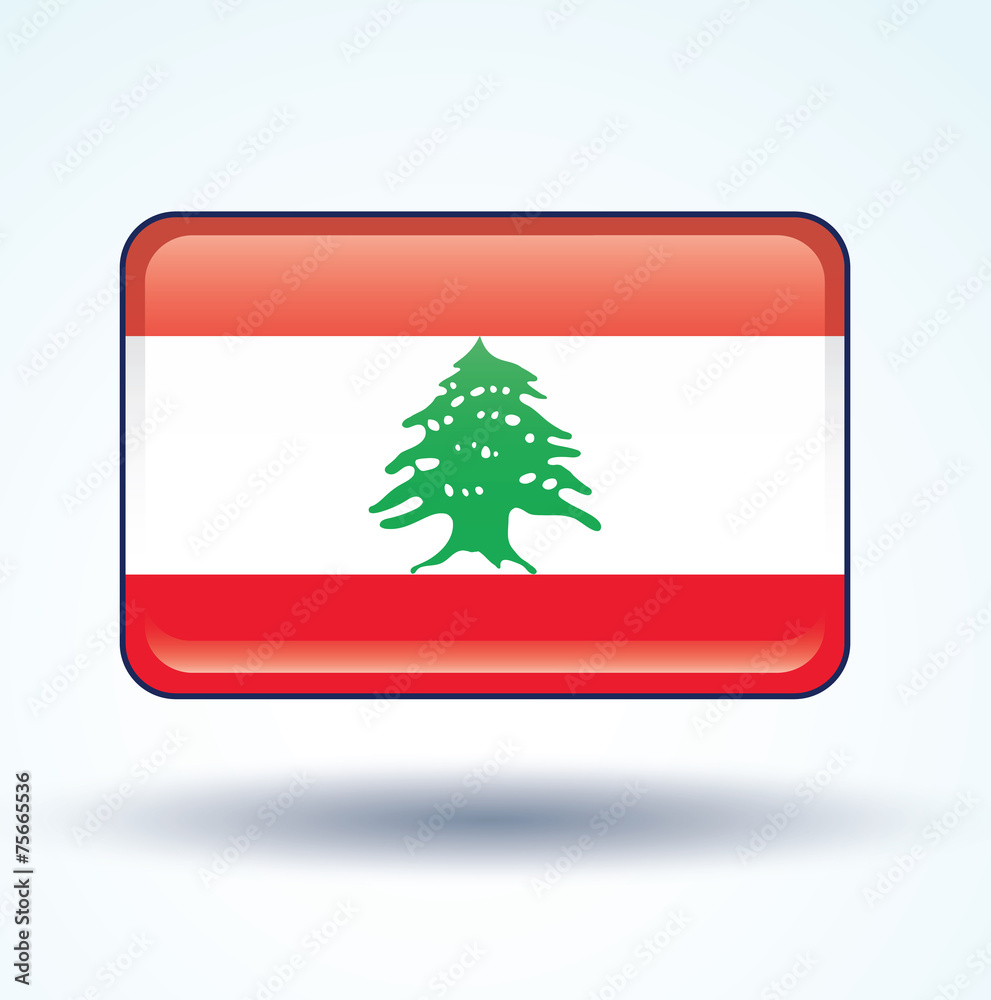 Flag set of Lebanon, vector illustration