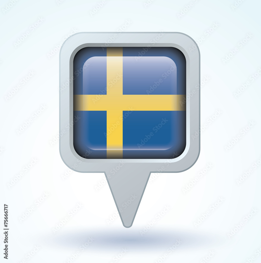 Flag set of Sweden, vector illustration