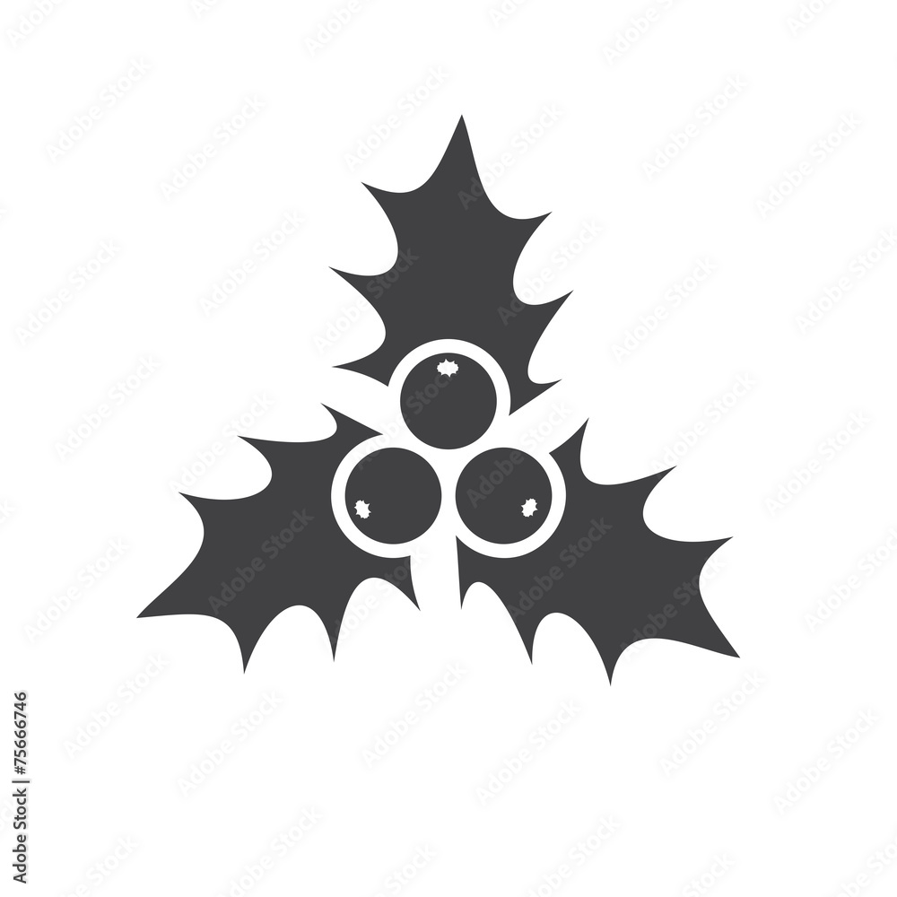 Christmas holly icon Christmas holly icon