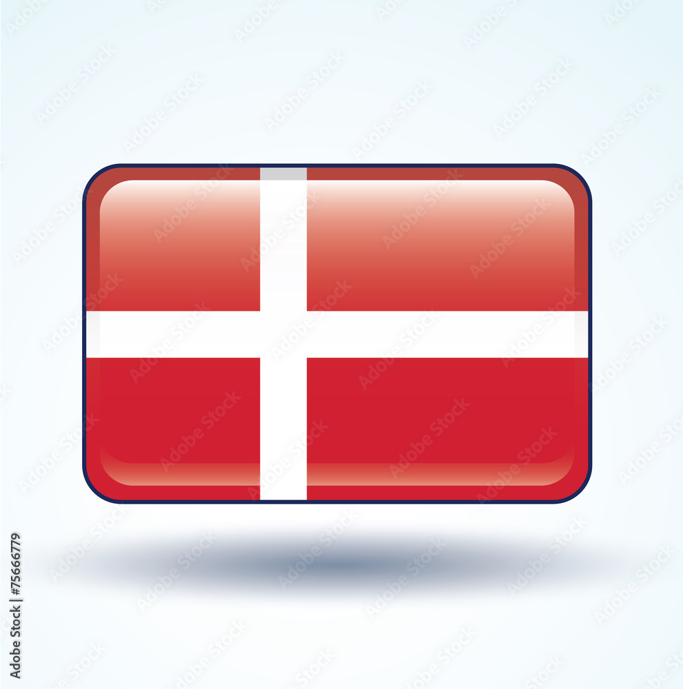 Flag set of Denmark, vector illustration