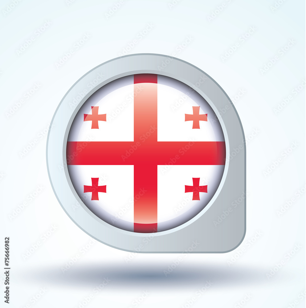 Fototapeta premium Flag set of Georgia, vector illustration