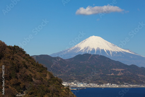 Mountain Fuji and sea from Izu city Shizuoka prefecture   Japan
