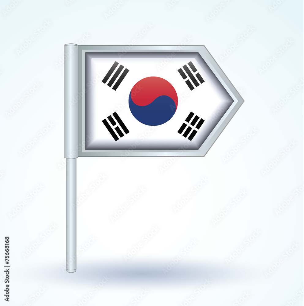 Flag set of South korea, vector illustration Flag set of South korea, vector illustration