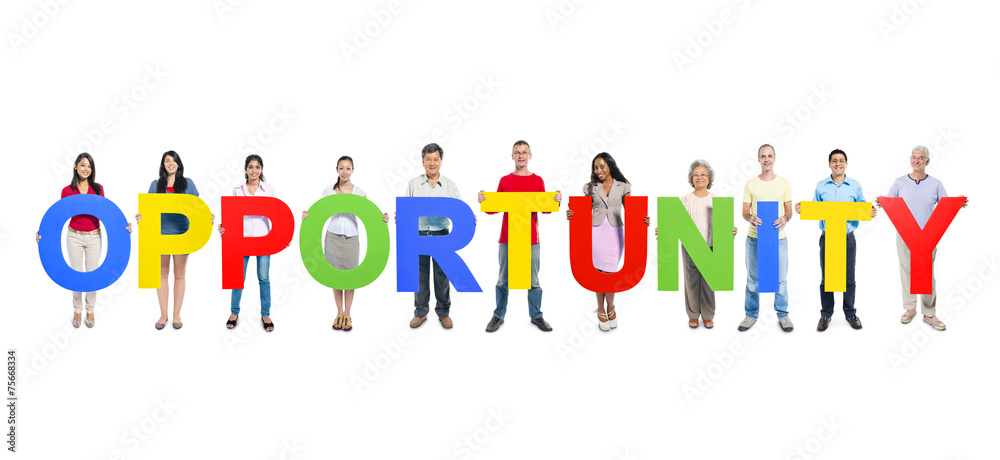 Group People Holding Alphabet Opportunity Concept Group People Holding Alphabet Opportunity Concept