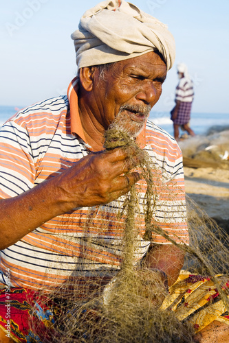 Indian Fisherman Kerala India Lifestyle Working Concept
