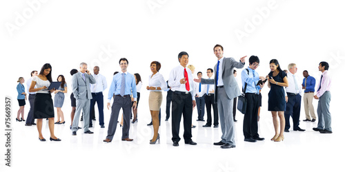 Large Group Business People Talking Sharing Concept