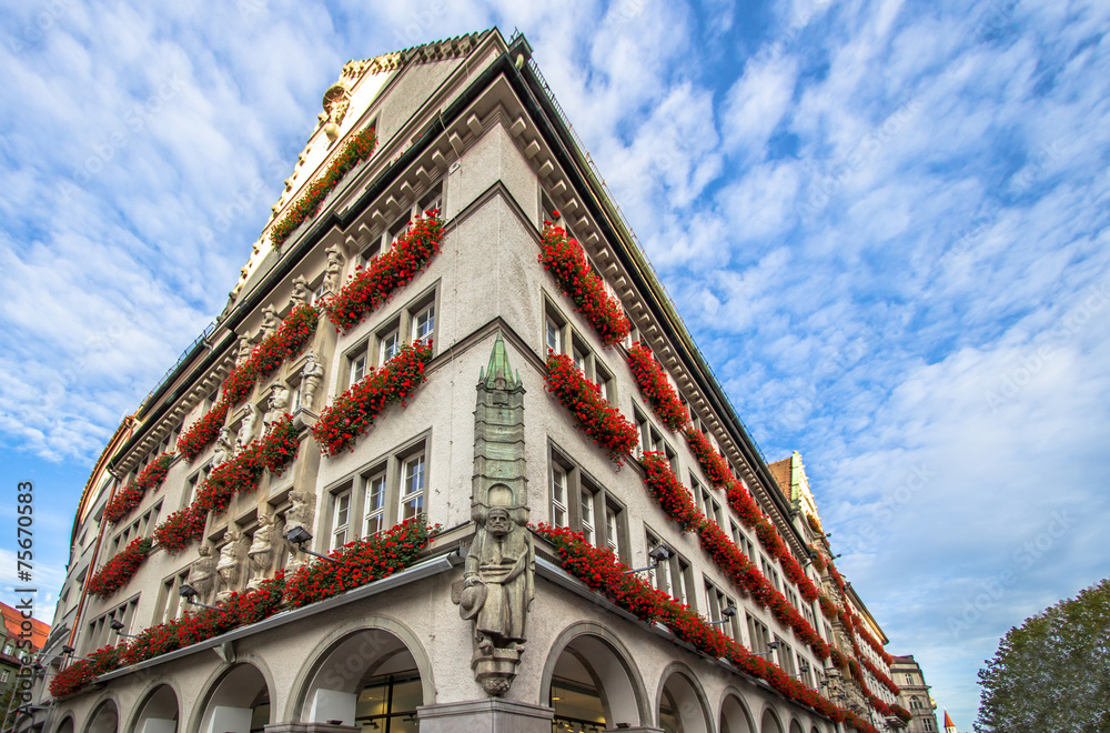 Colorful historic Munich building
