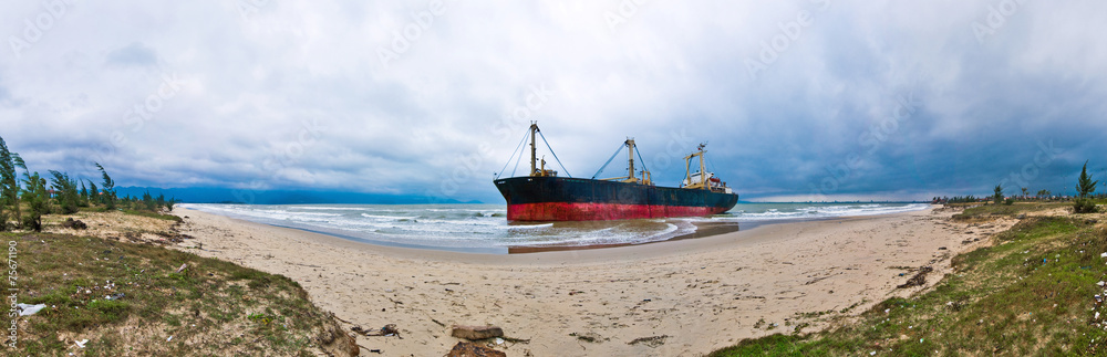 Stranded ship