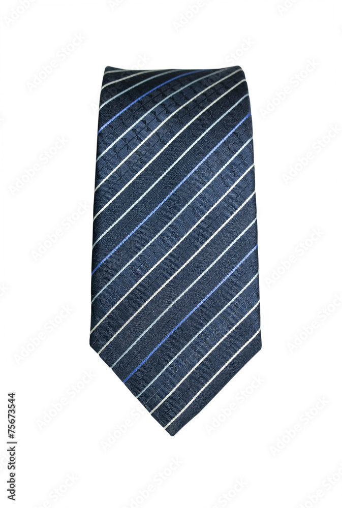 Blue tie isolated on white background