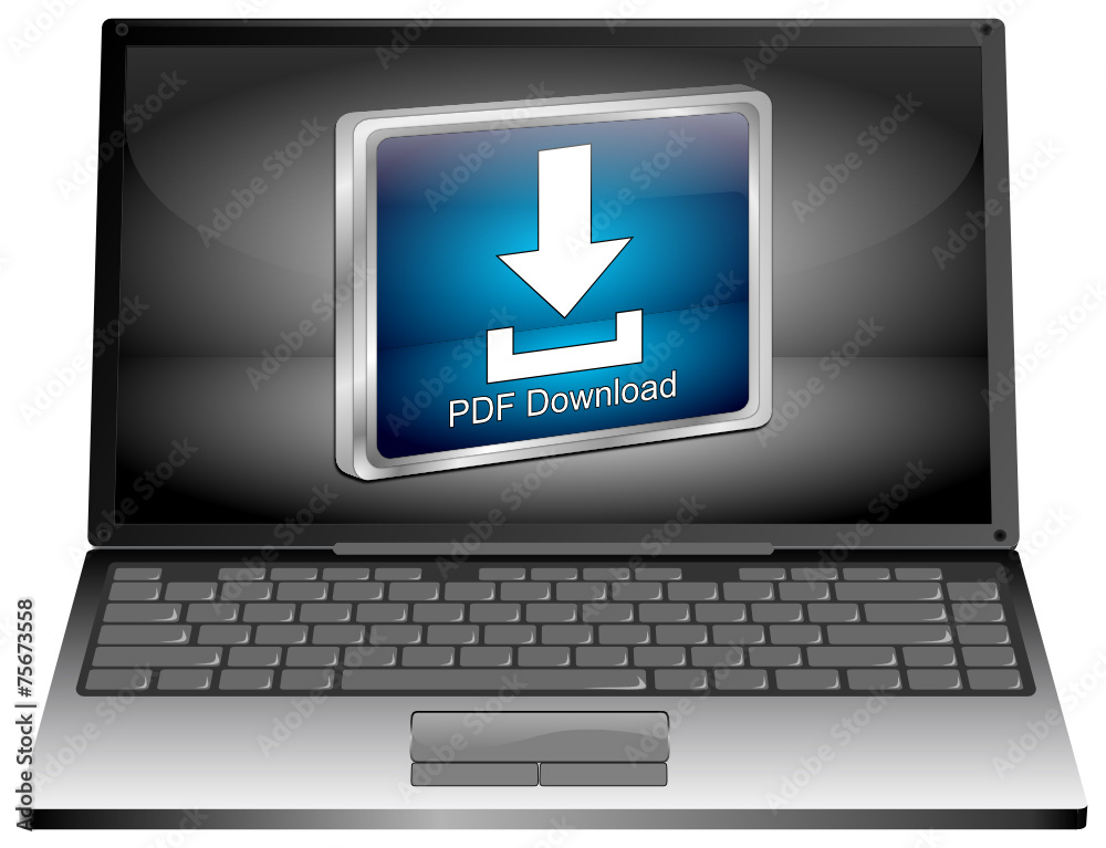 Laptop mit PDF Download Button Laptop mit PDF Download Button