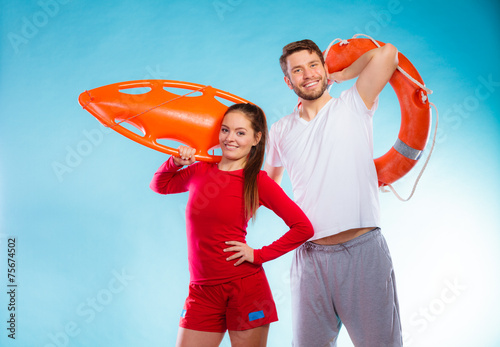 lifeguards on duty with equipment