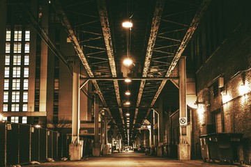 Papier peint photo Des ponts Pont ferroviaire urbain de Chicago  © Tomasz Zajda