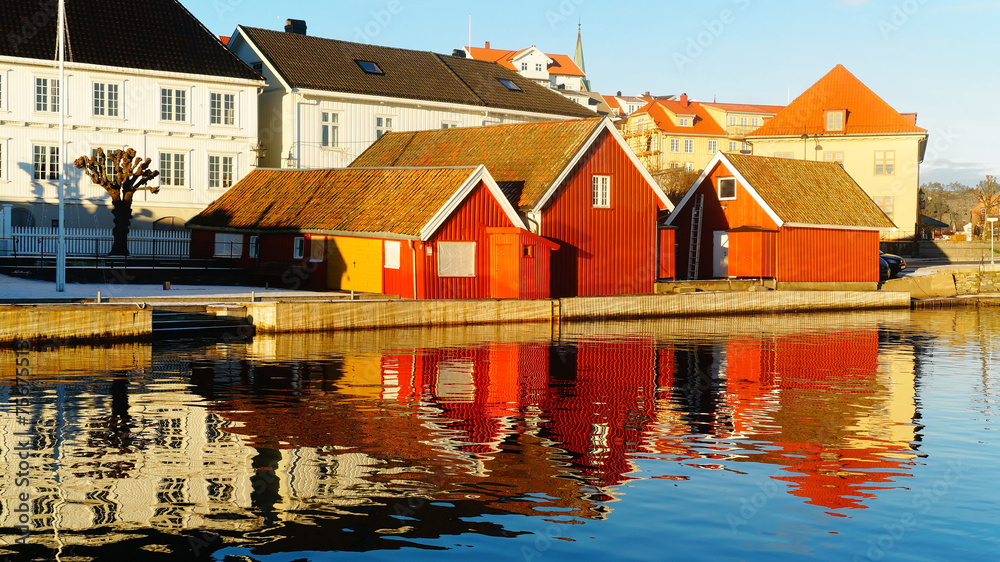 Fototapeta premium Traditional colorful wooden buildings