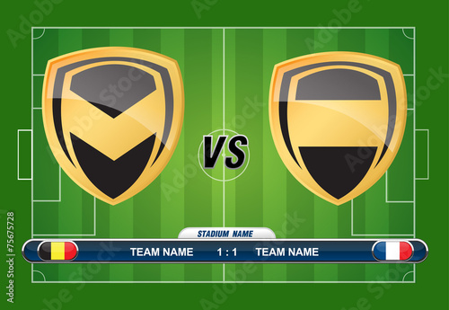 soccer playing field with match competition. Vector illustration