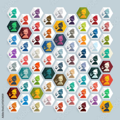 Flat design: detective