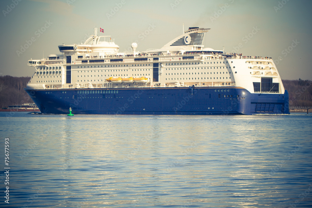Modern cruise ship in Kiel, Germany