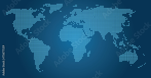 World map dots blue EPS 10