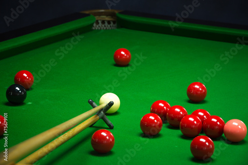 Canvas Print snooker balls set