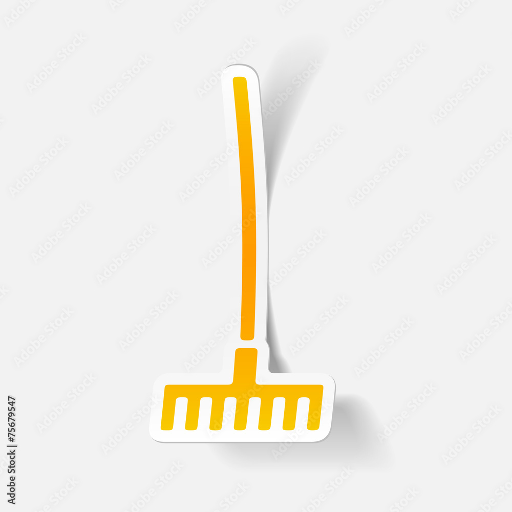 realistic design element: rake realistic design element: rake