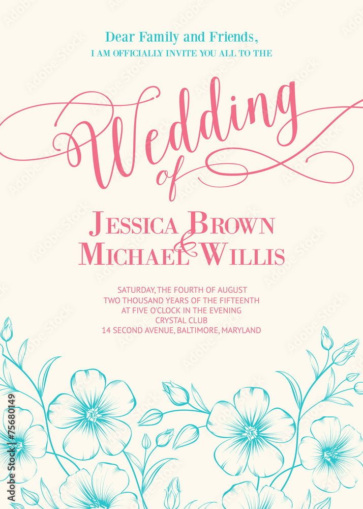 Obraz premium Awesome wedding invitation.