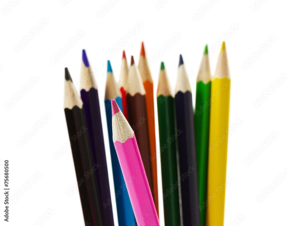 colored pencils isolated on white background colored pencils isolated on white background