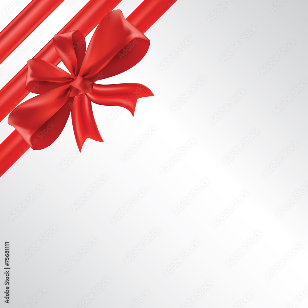Red gift bow and ribbon place for text, vector Red gift bow and ribbon place for text, vector