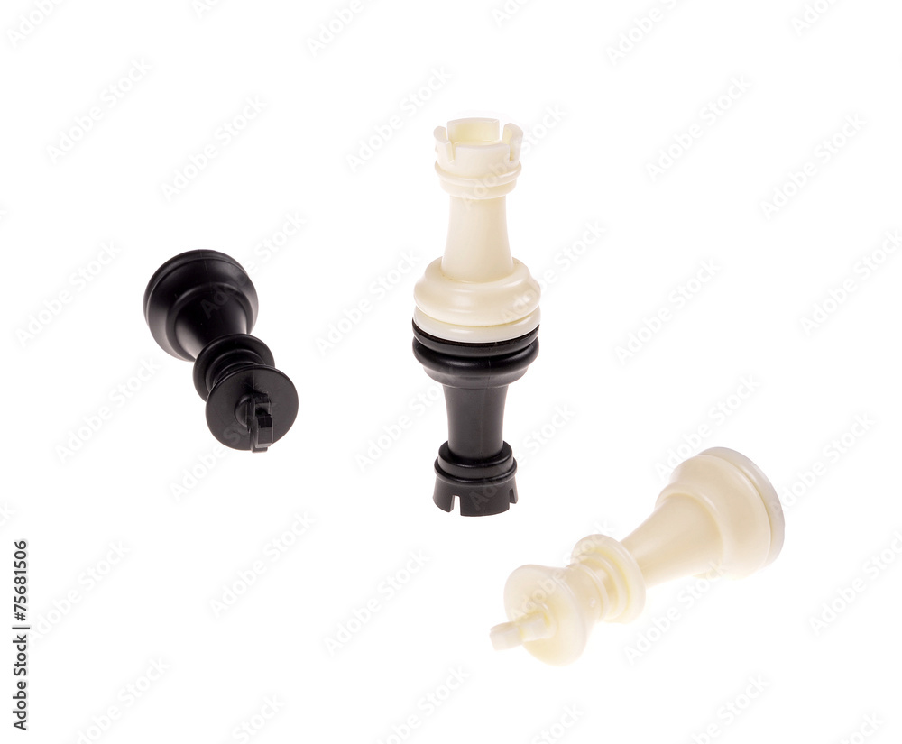 Chess game. Black and white chess piece. Isolated Chess game. Black and white chess piece. Isolated