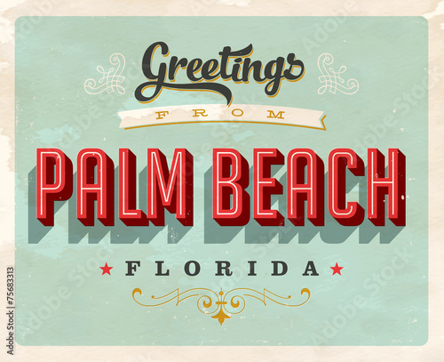 Vintage Touristic Greeting Card - Vector EPS10