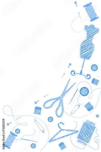 Sewing Supplies seamless scribble background