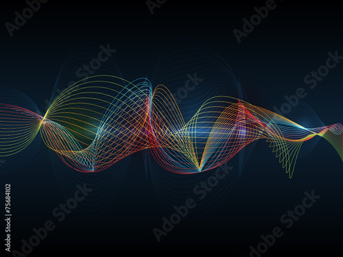 Illustration Abstract futuristic wave-digital  technology