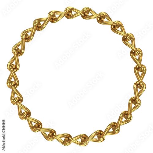 Chain in shape of circle. Isolated on white