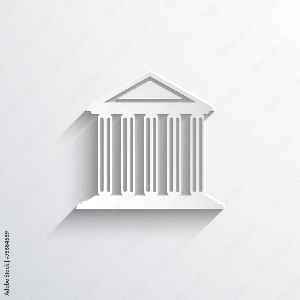 Vector bank, school, university building web icon. Vector bank, school, university building web icon.