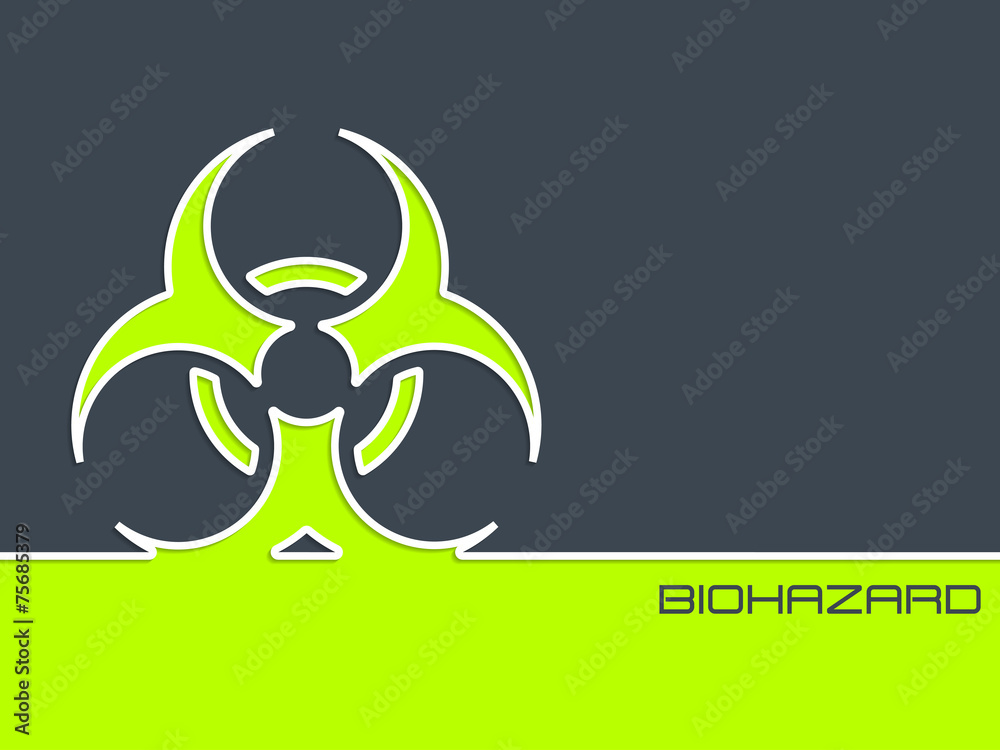 Bio hazzard sign on 2 color background with white stripe Bio hazzard sign on 2 color background with white stripe