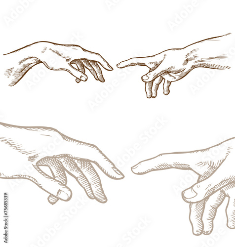 Creation of Adam hand draw