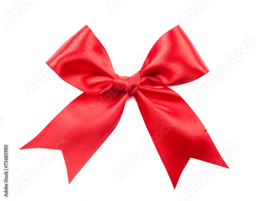 Beautiful red bow isolated on white background
