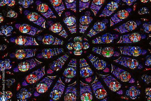 Paris  Notre Dame Cathedral. South transept rose window