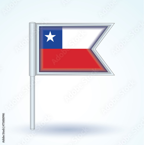 Flag set of Chile, vector illustration