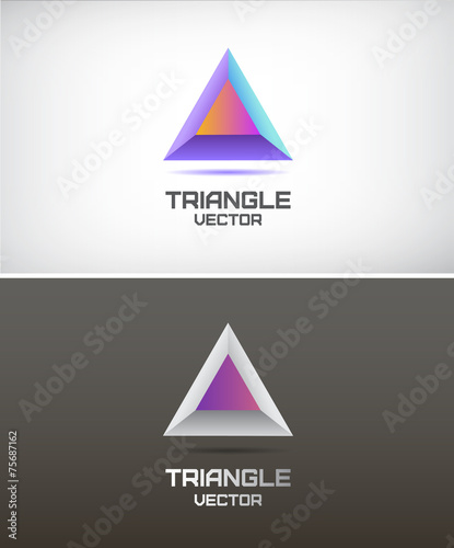vector abstract 3d colorful modern triangle logo