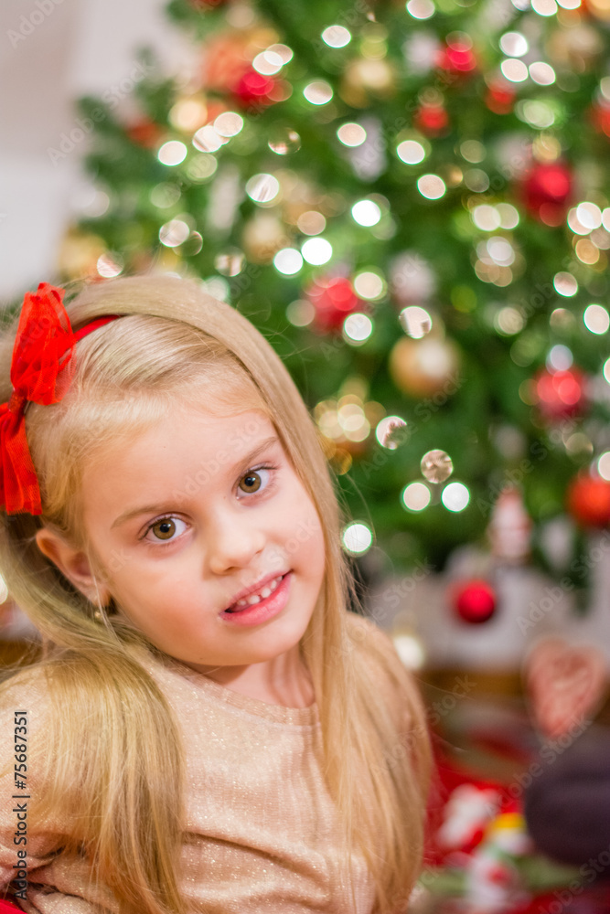 girl with christmas tree girl with christmas tree