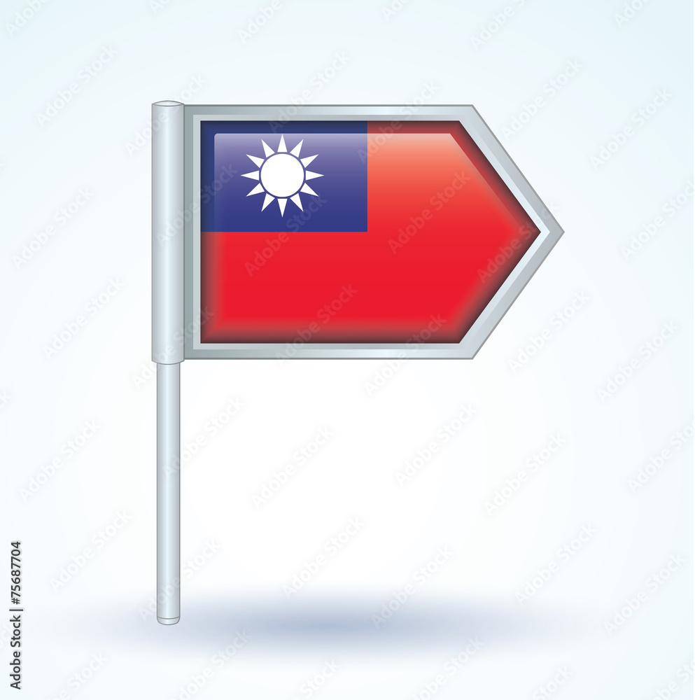 Flag set of Taiwan, vector illustration Flag set of Taiwan, vector illustration