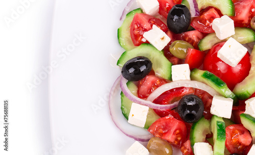 Close up of greek salad.