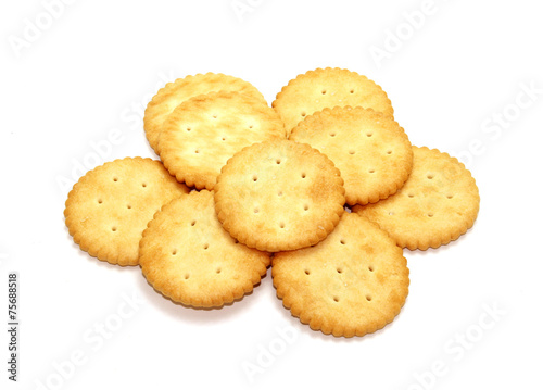 Cracker cookies isolated on white background