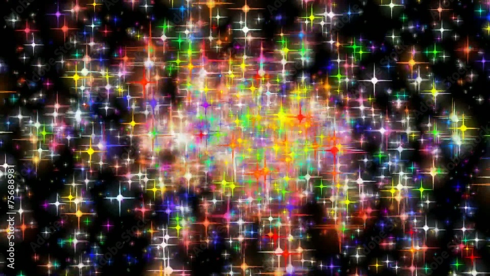Fond avec étoiles brillantes en mouvement
