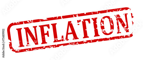 Red oval stamp with the word inflation - vector svg