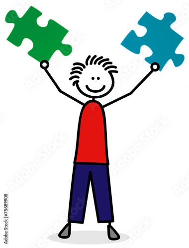 Mann mit Puzzle
