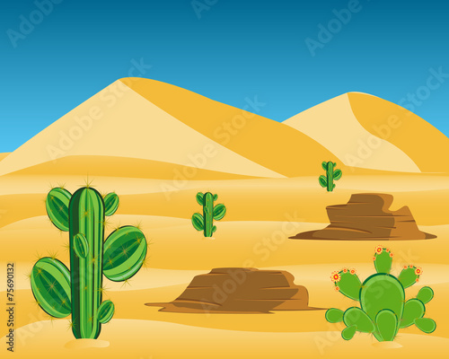 Desert with cactus