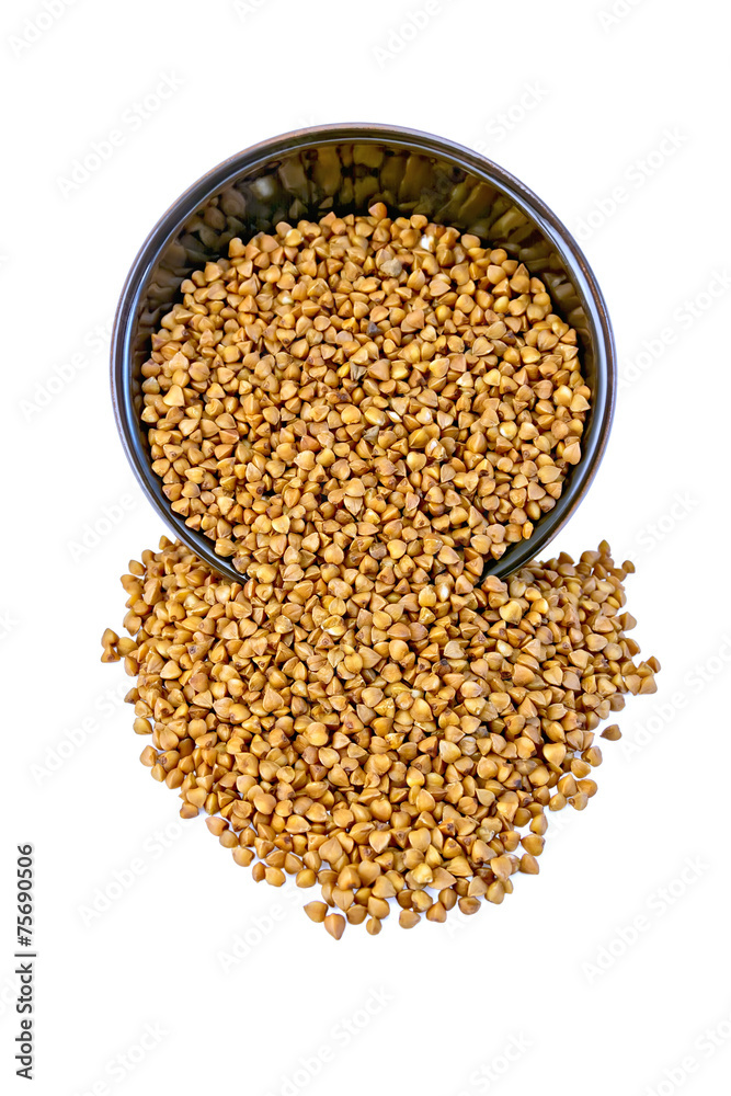 Buckwheat in brown bowl Buckwheat in brown bowl